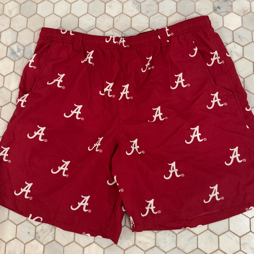 Columbia Red Shorts with White Accents